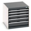 Cubio Drawer Cabinet, 5 Drawers, Anthracite Grey/Light Grey, 600 x 650 x 750mm thumbnail-0