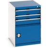 Cubio Drawer Cabinet, 3 Drawers, Blue/Light Grey, 900 x 650 x 750mm thumbnail-0