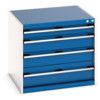 Cubio Drawer Cabinet, 4 Drawers, Blue/Light Grey, 700 x 800 x 750mm thumbnail-0