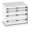 Cubio Drawer Cabinet, 4 Drawers, Light Grey, 700 x 800 x 750mm thumbnail-0