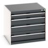 Cubio Drawer Cabinet, 4 Drawers, Anthracite Grey/Light Grey, 700 x 800 x 750mm thumbnail-0