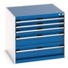 Cubio Drawer Cabinet, 5 Drawers, Blue/Light Grey, 700 x 800 x 750mm thumbnail-0