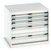 Cubio Drawer Cabinet, 5 Drawers, Light Grey, 700 x 800 x 750mm thumbnail-0