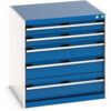 Cubio Drawer Cabinet, 5 Drawers, Blue/Light Grey, 800 x 800 x 750mm thumbnail-0