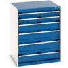 Cubio Drawer Cabinet, 6 Drawers, Blue/Light Grey, 1000 x 800 x 750mm thumbnail-0