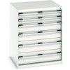 Cubio Drawer Cabinet, 6 Drawers, Light Grey, 1000 x 800 x 750mm thumbnail-0