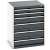 Cubio Drawer Cabinet, 6 Drawers, Anthracite Grey/Light Grey, 1000 x 800 x 750mm thumbnail-0