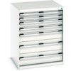 Cubio Drawer Cabinet, 7 Drawers, Light Grey, 1000 x 800 x 750mm thumbnail-0