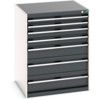 Cubio Drawer Cabinet, 7 Drawers, Anthracite Grey/Light Grey, 1000 x 800 x 750mm thumbnail-0