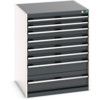 Cubio Drawer Cabinet, 8 Drawers, Anthracite Grey/Light Grey, 1000 x 800 x 750mm thumbnail-0