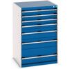 Cubio Drawer Cabinet, 7 Drawers, Blue/Light Grey, 1200 x 800 x 750mm thumbnail-0