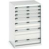 Cubio Drawer Cabinet, 7 Drawers, Light Grey, 1200 x 800 x 750mm thumbnail-0