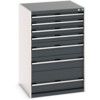 Cubio Drawer Cabinet, 7 Drawers, Anthracite Grey/Light Grey, 1200 x 800 x 750mm thumbnail-0