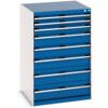 Cubio Drawer Cabinet, 8 Drawers, Blue/Light Grey, 1200 x 800 x 750mm thumbnail-0