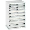 Cubio Drawer Cabinet, 8 Drawers, Light Grey, 1200 x 800 x 750mm thumbnail-0