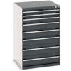 Cubio Drawer Cabinet, 8 Drawers, Anthracite Grey/Light Grey, 1200 x 800 x 750mm thumbnail-0