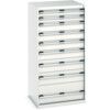 Cubio Drawer Cabinet, 9 Drawers, Light Grey, 1600 x 800 x 750mm thumbnail-0