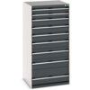 Cubio Drawer Cabinet, 9 Drawers, Anthracite Grey/Light Grey, 1600 x 800 x 750mm thumbnail-0