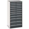 Cubio Drawer Cabinet, 11 Drawers, Anthracite Grey/Light Grey, 1600 x 800 x 750mm thumbnail-0