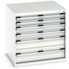 Cubio Drawer Cabinet, 6 Drawers, Light Grey, 800 x 800 x 750mm thumbnail-0