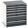 Cubio Drawer Cabinet, 6 Drawers, Anthracite Grey/Light Grey, 800 x 800 x 750mm thumbnail-0