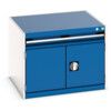 Cubio Drawer Cabinet, 1 Drawers, Blue/Light Grey, 600 x 800 x 750mm thumbnail-0