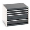 Cubio Drawer Cabinet, 4 Drawers, Anthracite Grey/Light Grey, 600 x 800 x 750mm thumbnail-0