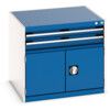 Cubio Drawer Cabinet, 2 Drawers, Blue/Light Grey, 700 x 800 x 750mm thumbnail-0