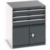 Cubio Drawer Cabinet, 2 Drawers, Anthracite Grey/Light Grey, 800 x 800 x 750mm thumbnail-0