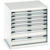 Cubio Drawer Cabinet, 7 Drawers, Light Grey, 800 x 800 x 750mm thumbnail-0