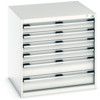 Cubio Drawer Cabinet, 6 Drawers, Light Grey, 800 x 800 x 750mm thumbnail-0