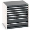 Cubio Drawer Cabinet, 6 Drawers, Anthracite Grey/Light Grey, 800 x 800 x 750mm thumbnail-0