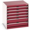 CUBIO SL-879-6 DRAWER CABINET-LIGHT GREY/RED thumbnail-0