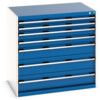 Cubio Drawer Cabinet, 7 Drawers, Blue/Light Grey, 1000 x 1050 x 750mm thumbnail-0