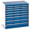 Cubio Drawer Cabinet, 8 Drawers, Blue/Light Grey, 1000 x 1050 x 750mm thumbnail-0