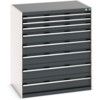 Cubio Drawer Cabinet, 8 Drawers, Anthracite Grey/Light Grey, 1200 x 1050 x 750mm thumbnail-0