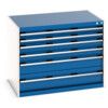 Cubio Drawer Cabinet, 6 Drawers, Blue/Light Grey, 800 x 1050 x 750mm thumbnail-0