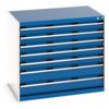 Cubio Drawer Cabinet, 7 Drawers, Blue/Light Grey, 900 x 1050 x 750mm thumbnail-0