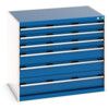 Cubio Drawer Cabinet, 6 Drawers, Blue/Light Grey, 900 x 1050 x 750mm thumbnail-0