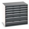 Cubio Drawer Cabinet, 6 Drawers, Anthracite Grey/Light Grey, 900 x 1050 x 750mm thumbnail-0