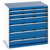 Cubio Drawer Cabinet, 6 Drawers, Blue/Light Grey, 1000 x 1050 x 750mm thumbnail-0