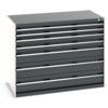 Cubio Drawer Cabinet, 7 Drawers, Anthracite Grey/Light Grey, 1000 x 1300 x 750mm thumbnail-0