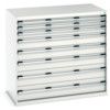 Cubio Drawer Cabinet, 8 Drawers, Light Grey, 1200 x 1300 x 750mm thumbnail-0