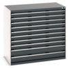 Cubio Drawer Cabinet, 10 Drawers, Anthracite Grey/Light Grey, 1200 x 1300 x 750mm thumbnail-0