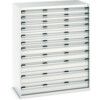 Cubio Drawer Cabinet, 11 Drawers, Light Grey, 1600 x 1300 x 750mm thumbnail-0