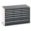 Cubio Drawer Cabinet, 6 Drawers, Anthracite Grey/Light Grey, 800 x 1300 x 800mm thumbnail-0