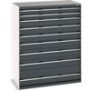 Cubio Drawer Cabinet, 9 Drawers, Anthracite Grey/Light Grey, 1600 x 1300 x 750mm thumbnail-0