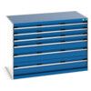 Cubio Drawer Cabinet, 6 Drawers, Blue/Light Grey, 900 x 1300 x 750mm thumbnail-0