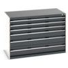 Cubio Drawer Cabinet, 6 Drawers, Anthracite Grey/Light Grey, 900 x 1300 x 750mm thumbnail-0