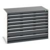 Cubio Drawer Cabinet, 7 Drawers, Anthracite Grey/Light Grey, 900 x 1300 x 750mm thumbnail-0